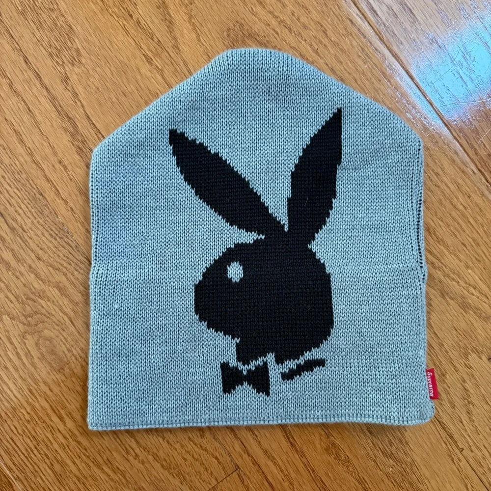 SUPREME Playboy  Bunny Knitted winter hat  - grey